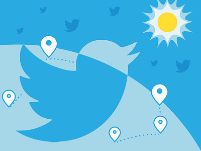 Twitter Poster bird birdy blue illustration pins sky twitter