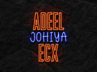 Adeel Johiya Ecx - Neon Sign adeel name neon neon light neon sign signature