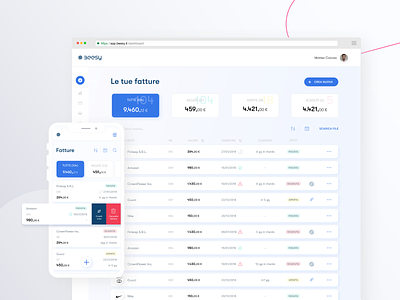 Beesy Invoices / Desktop & Mobile accounting banking beesy client desktop electronic electronicinvoice fintech header invoice list invoices list menu mobile platform responsive side menu collaps swipe left tab uidesign