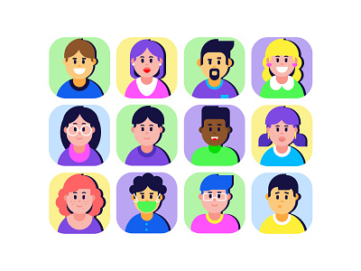 Set of Avatars ;) avatars cute face design flat icon illustration illustrator vector