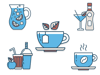 Drinks Icons app food icon icon design stroke