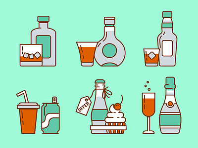 Drinks Icons design drinks food icon icon pack illustration outline stroke vector