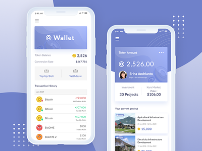 Crypto Wallet UI Exploration crypto currency design flat mobile responsive ui ux web website