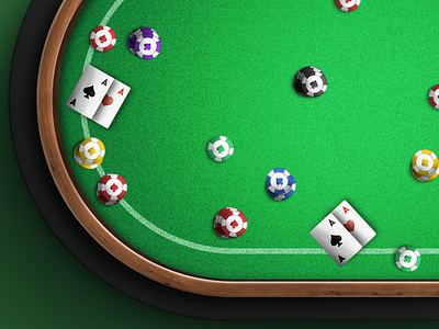 Poker Game - poker chips and cards on table detail (wip)