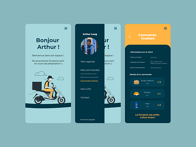 Application pour livreur application branding delivery delivery app design illustration ui ui ux