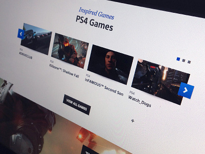 PS4 Games arrows button carousel cta gallery games parallax pips ps4 thumbnail ui