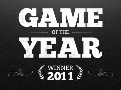 Game of the year winner 2011 laurels logo ornate shadow swirl texture winner