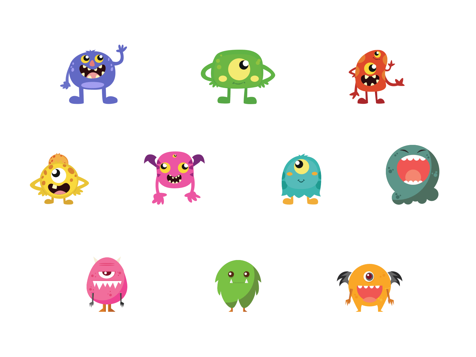 Meet the Matevo monsters and see them evolve app design graphic design illustration ui ux