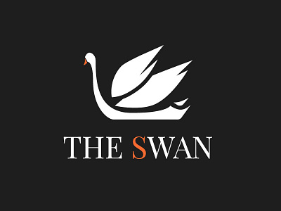 Swan Logo elegant feminine logo logos orange swan white