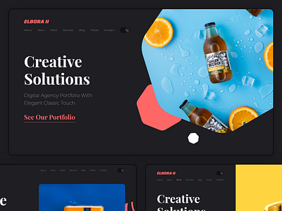 Elbora II — Digital Agency Portfolio Template agency creative design portfolio template ui ui design ui template web design xd