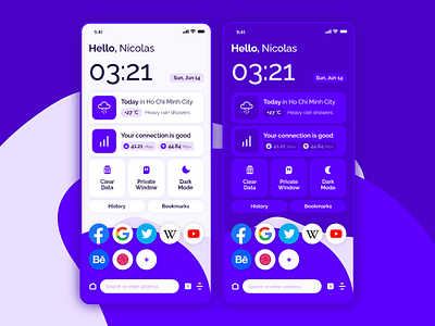 Loro — Mobile Browser Home Screen Concept app browser concept mobile ui ui design xd