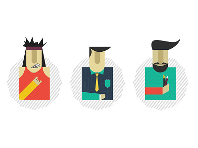 Avatars character flat illustration variations