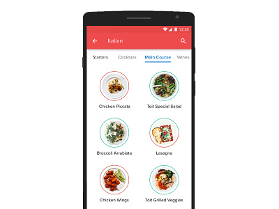 Main Course Menu app menu mybutler restaurant wip