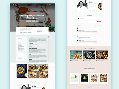 Recipe Page design modular page recipe responsive ui web