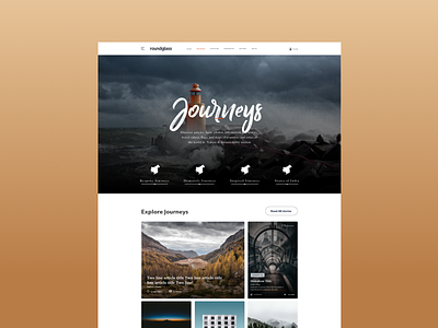 Mgazine Journeys category page design explorations magazine ui