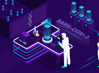 Scientific research concept to combat pandemic 3d covid covid19 free freebie freebies graphic design graphic art icon illustration isometric isometric art isometric design pandemic