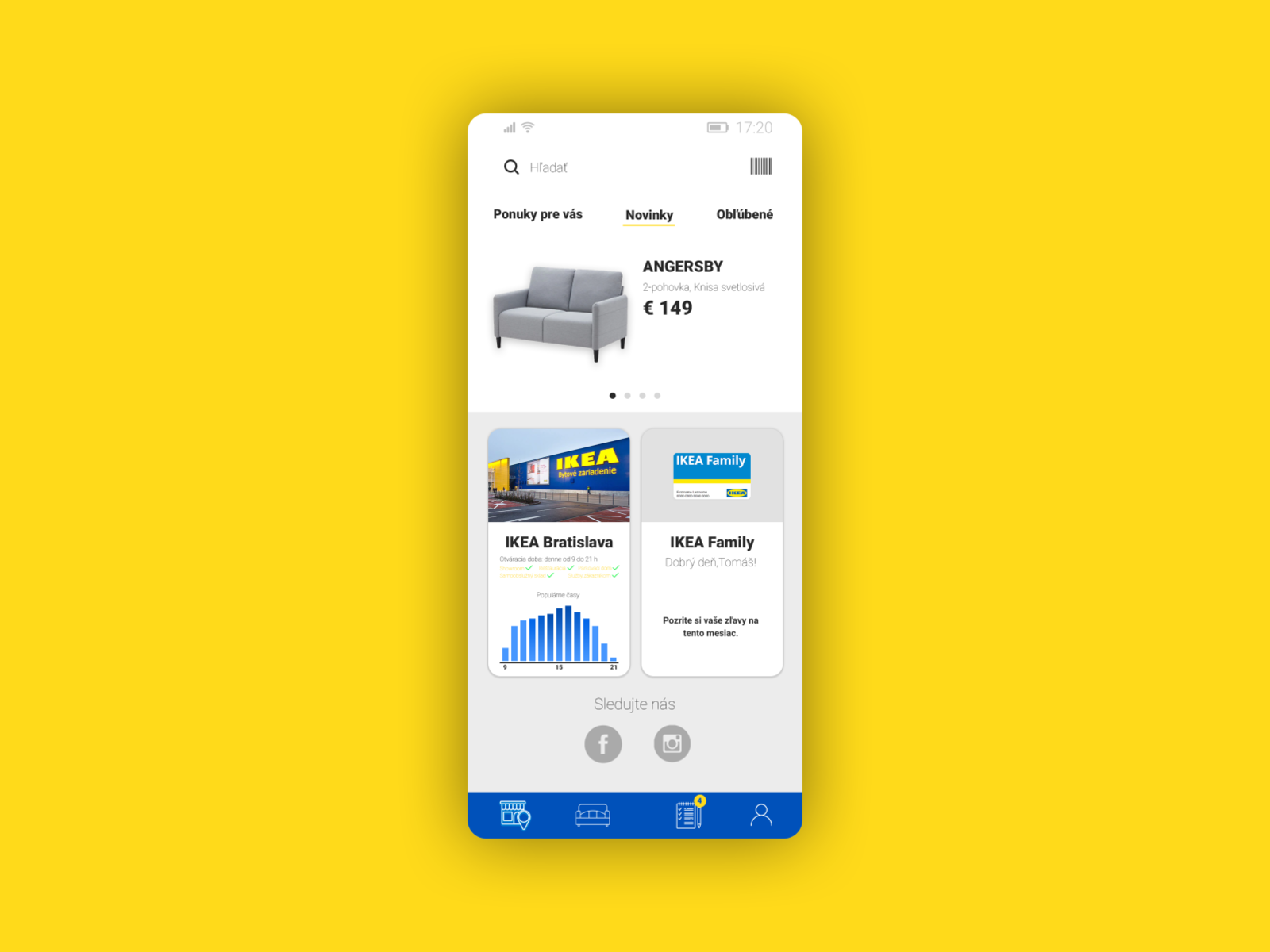 IKEA Store app homescreen redesign by Tomáš Štolc on Dribbble