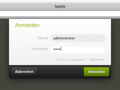 lepilo Login cms interface design ui