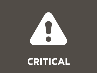 Critical icon pictogram