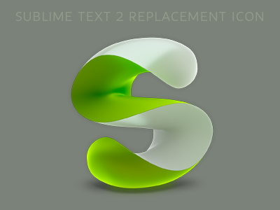 Sublime Text 2 replacement icon (green) 3d blender icon