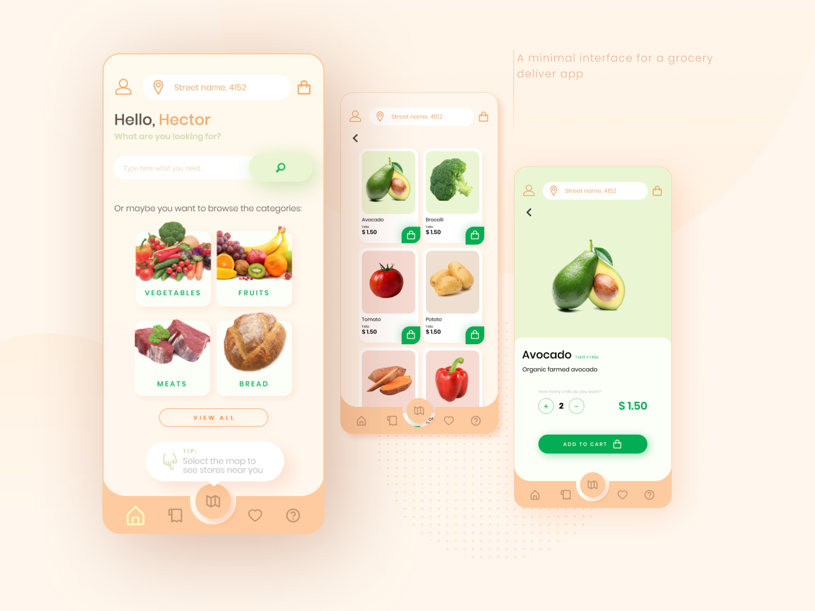 Grocery shop UI by Alvaro Torrens on Dribbble