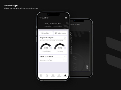 Airline profile app design airline card premium profile travel ui ux
