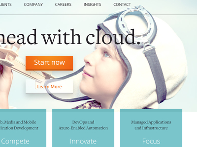 Cloud company WIP home page website wip