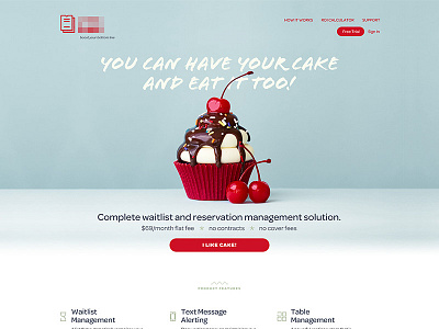 Concept exploration concept home page product restaurant software