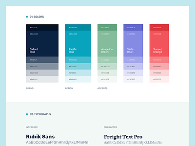Styleguide app colors palette product styleguide typography ui