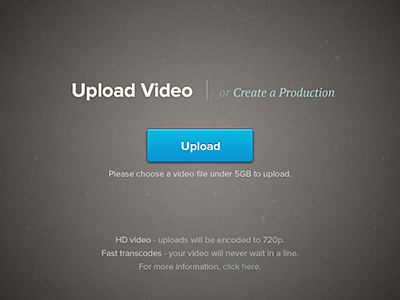Video uploader interface upload video