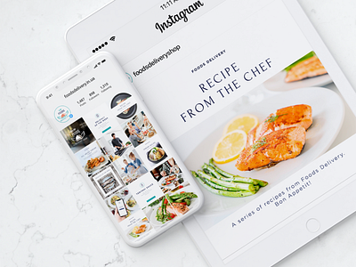 Foods Delivery shop Insta template aethetic book recipes bundle cards food store graphic design icons instagram instagram carousels instagram feed instagram mockup instagram stories instagram template posts preset social media ui