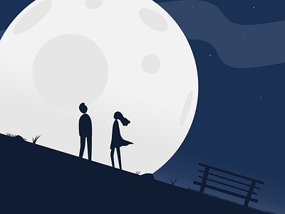 To The Moon And Back design flat illustration vector