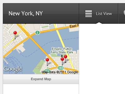 Hotel Search list map pins ui web