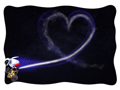 Wall-e valentine. concept art illustration valentine walle