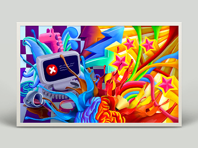 A Wild Dream brain colorful crazy designer digital dream happy illustration packaging rainbow wild