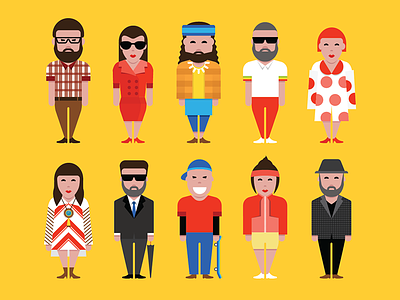 Characters for IDEAT avatar cartoon character flat illustration people style