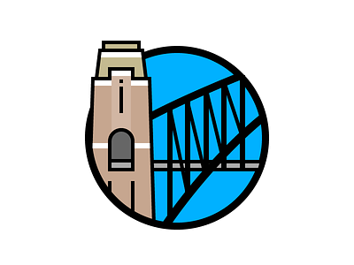 Sydney Harbour Bridge australia bridge building flat harbour icon illustration landmark sydney