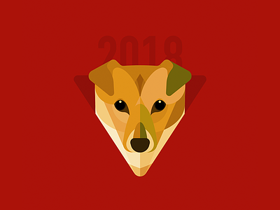 Year of the Dog 1/3 animal chinese new year dog illustration minimal new year red