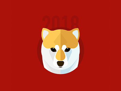 Year of the Dog 2/3 animal chinese new year dog illustration minimal new year red
