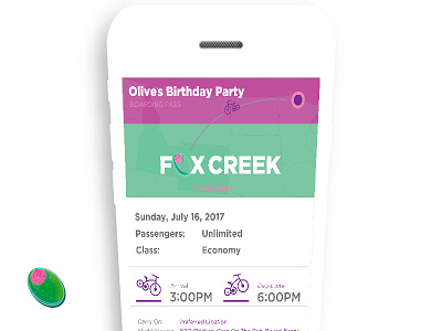 Birthday Party Invite app bright design fresh fun invitation new olive party ticket