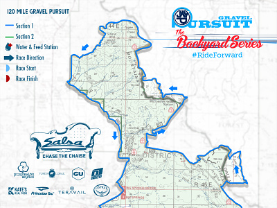 Gravel Pursuit 120Mi Course Map bike bike race cartography course design illustration logo map maps race course topo trail trailmap