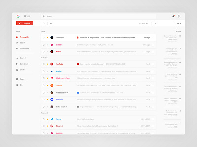 Google Gmail Redesign (WIP Concept)