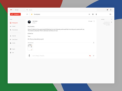 WIP - Google Gmail Redesign (Concept) II