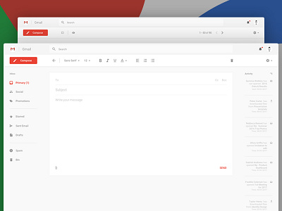 WIP - Google Gmail Redesign (Concept) IV concept gmail google inbox redesign ui user experience user interface ux