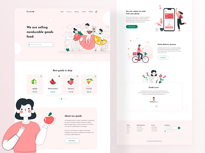 Non-durable Goods landing page design 2020 trends branding creative design dribbble best shot ecommerce foods goods interface interface design landing page minimal typography ui kit uiux uiux web designer web ui web ui kit website website design