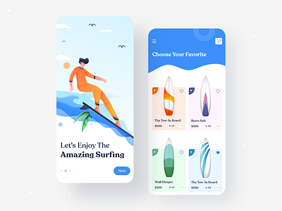 Product App UI 2020 trand android creative design design ios ios app design minimal mobile app product surfboards tranding app typography ui uiux ux