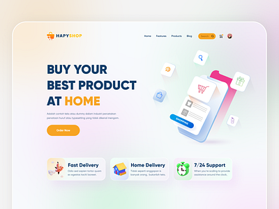 Online product buying landing page UI design buyer online clean uxdesign colors design ecommerce gradient product shopping store uiux user experience userinterface ux web web design website