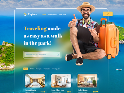 Travel Agency adventure agency booking clean ui colorful creative design destination hotel landing page minimal tour travel agency trip typography ui uiux vacation web ui website world