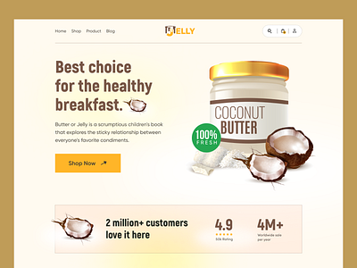 Jelly, ecommerce landing page