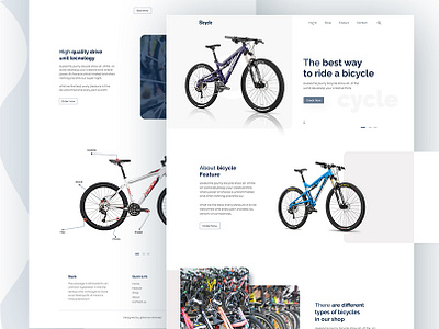 Bicycle landing page design